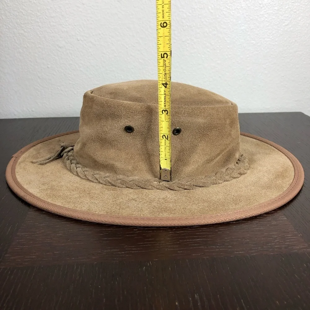 Barmah 1061HI Foldaway 50+UPF Suede Tan Unisex Hat Hiking Beach Festival M 7 1/8
